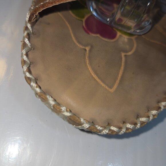 Spring Step L'Artiste Hand Painted Flowers Women's Leather Sandals Size 7 EU38 - Picture 6 of 11